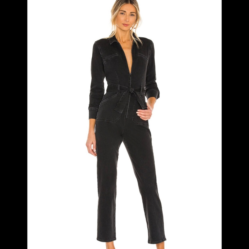 Paige denim black long sleeve jumpsuit